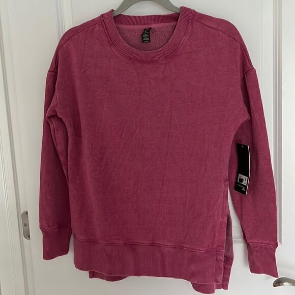 90 Degree by reflex Festival Fuscia Sweatshirt Side Slits - Picture 1 of 6